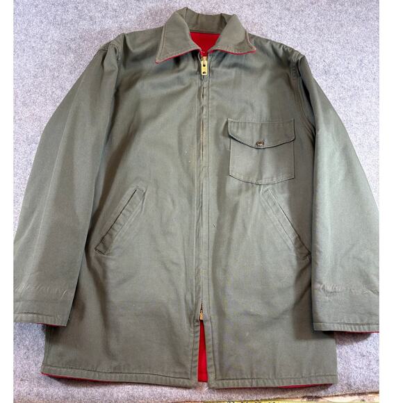 Woolrich Other - Vintage 50s Woolrich Woolen Mills Reversible Workwear Jackets Mens XL Green Red